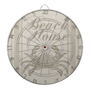 Strandhuis Krab Kust Kuststrook Vintage Dartbord
