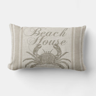 Strandhuis Krab Kust Kuststrook Vintage Kussen