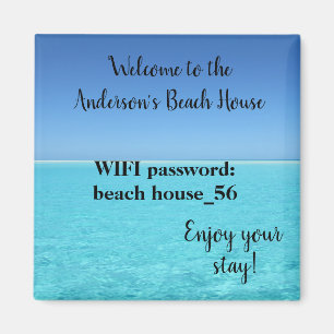 Strandhuis Magnet Vakantiehuis WiFi Wachtwoord Magneet