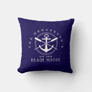 Strandhuis Nautilair anker Blauwe decor Vakantie Kussen