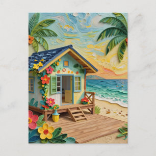 Strandhuis Oceanisch Contact houden Briefkaart