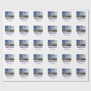 Strandhuis opgericht jaar toevoegen foto breedtegr cadeaupapier