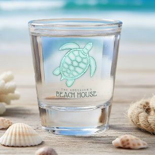 Strandhuis Schildpad Aqua Blauwe ID623 Shot Glas