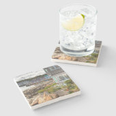 strandhuis stenen onderzetter (Zijkant)