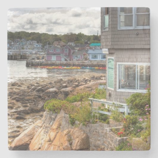 strandhuis stenen onderzetter (Voorkant)