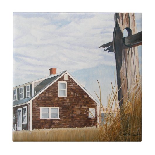 Strandhuis Zonsopgang Tegeltje (Voorkant)