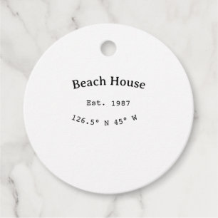 Strandhuisjes. Datum jaar aangepaste coördinaten t Bedankjes Labels