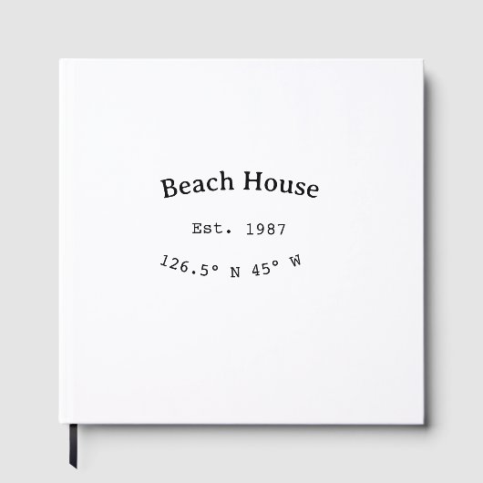 Strandhuisjes. Datum jaar aangepaste coördinaten t Gastenboek (Voorkant)