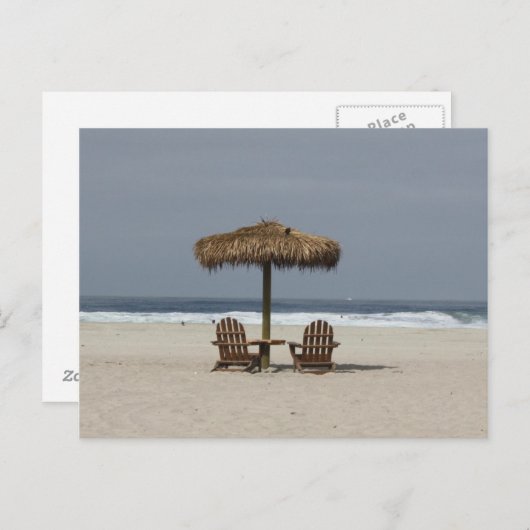 strandhut briefkaart (Voorkant / Achterkant)