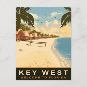 Strandhutten bij Key West, Florida, Reisverslagen Briefkaart