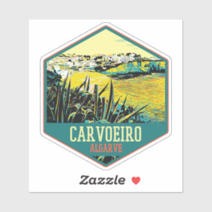 strandillustratie Algarve Carvoeiro Portugal Sticker