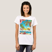 Strandillustratie T-shirt (Voorkant volledig)