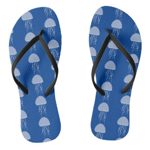 Strandkwalvis blauwe patroon slippers teenslippers