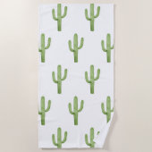 Strandlaken aquarel cactus (Voorkant)