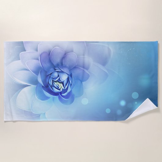 Strandlaken - Blauwe bloem (Voorkant)