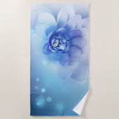 Strandlaken - Blauwe bloem (Voorkant)