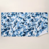 Strandlaken—Blue Camo Strandlaken (Voorkant)
