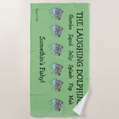 Strandlaken De lachende dolfijnen! (Voorkant)