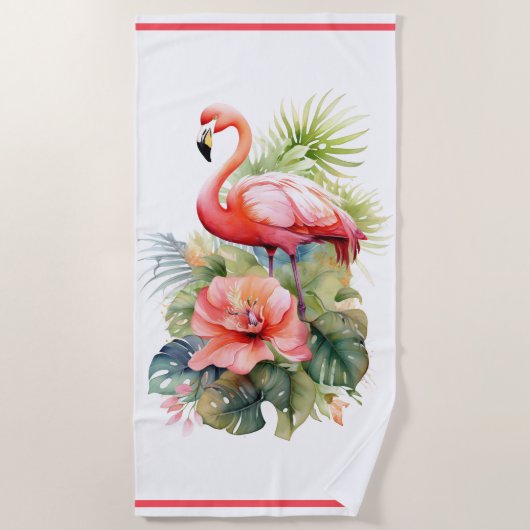 Strandlaken Flamingo (Voorkant)