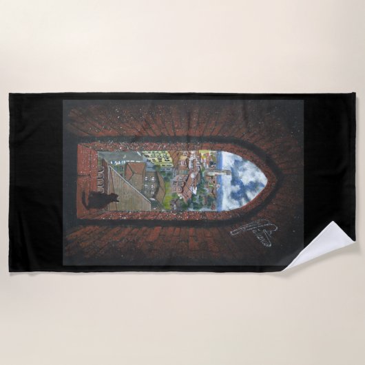 Strandlaken "Siena van de toren" (Voorkant)