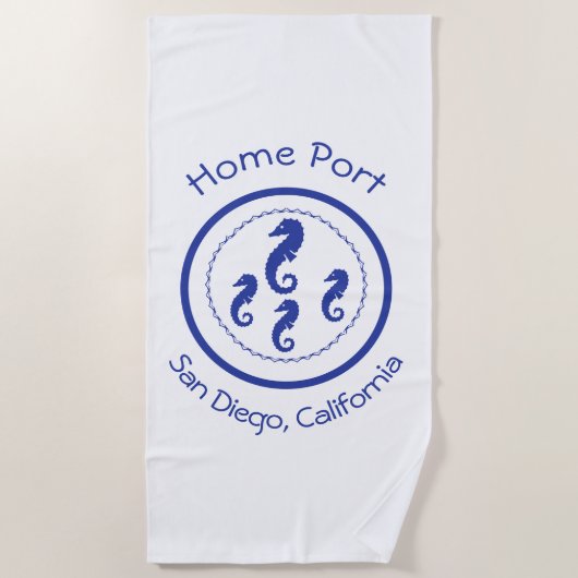 Strandlaken - Zee Horses Home Port (Voorkant)