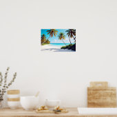 Strandlandschap Tropisch eiland Ontspannen Rustig Poster (Keuken)