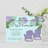 Strandlantaarns en Adirondack Stoelen Pensioen Kaart (Staand voorkant)