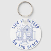 Strandleven Coxy cabine Palms lijn tekening ontwer Sleutelhanger (Voorkant)