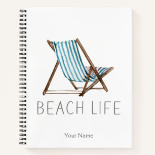 Strandleven Quote Nautilus Zomer Vakantie Stoel Notitieboek