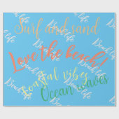 Strandleven, script, oceaangolven cadeaupapier (Vlak)