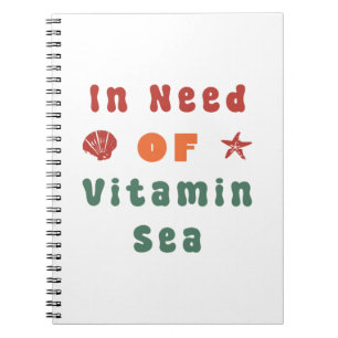 Strandliefhebber Summer Quote Retro Typography Art Notitieboek