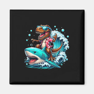 Strandliefhebber T-rex Dinosaurus Ridder Haai Surf Magneet