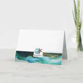 Strandliefhebbers Hart Foto Template Kerst Kaarten (Achterkant)