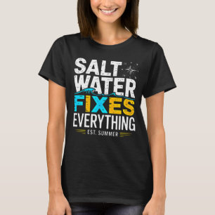 Strandliefhebberskleding: Zoutwater lost alles op  T-shirt