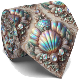 Strandliefhebberstrik   Opal Diamant Zeeschelpenpa Stropdas
