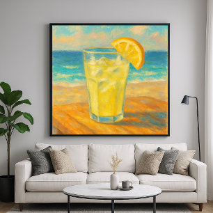 Strandlimonade - Pastel schilderstijl Stilleven Poster