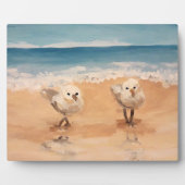 Strandlopers bij de zee Plaquette Fotoplaat (Voorkant)