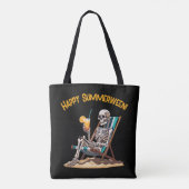 Strandloungen Skeleton Halloween Draagtas (Achterkant)