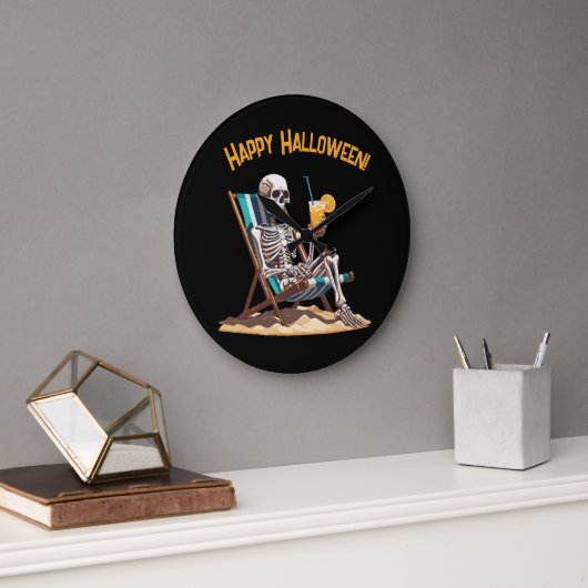 Strandloungen Skeleton Halloween Grote Klok (Kantoor)