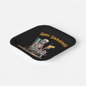 Strandloungen Skeleton Halloween Papieren Bordje (Gebogen)
