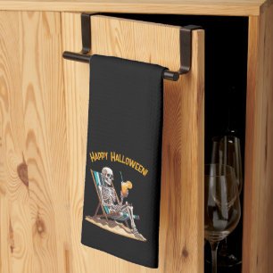 Strandloungen Skeleton Halloween Theedoek