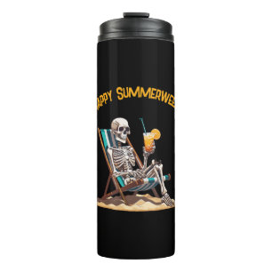 Strandloungen Skeleton Halloween Thermosbeker
