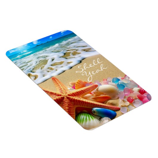 Strandmagneet met schelpen en Zee Magneet (Rechterzijde)