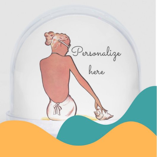 strandmeisje met zeeschelp zomerse elegantie sneeuwbol