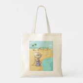 strandmeisje tote bag (Achterkant)