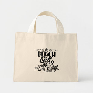 Strandmeisje Zeester Oceaanleven Mini Tote Bag