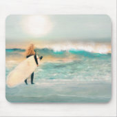 Strandmeisjes Beachgolven Muismat (Voorkant)