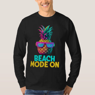 Strandmodus Aan Grappige Retro Ananas Zonnebril Va T-shirt