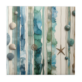 Strandontwerp, alcohol inkt kunst tegeltje