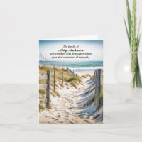 Strandpad in zand sympathie dank je kaart
